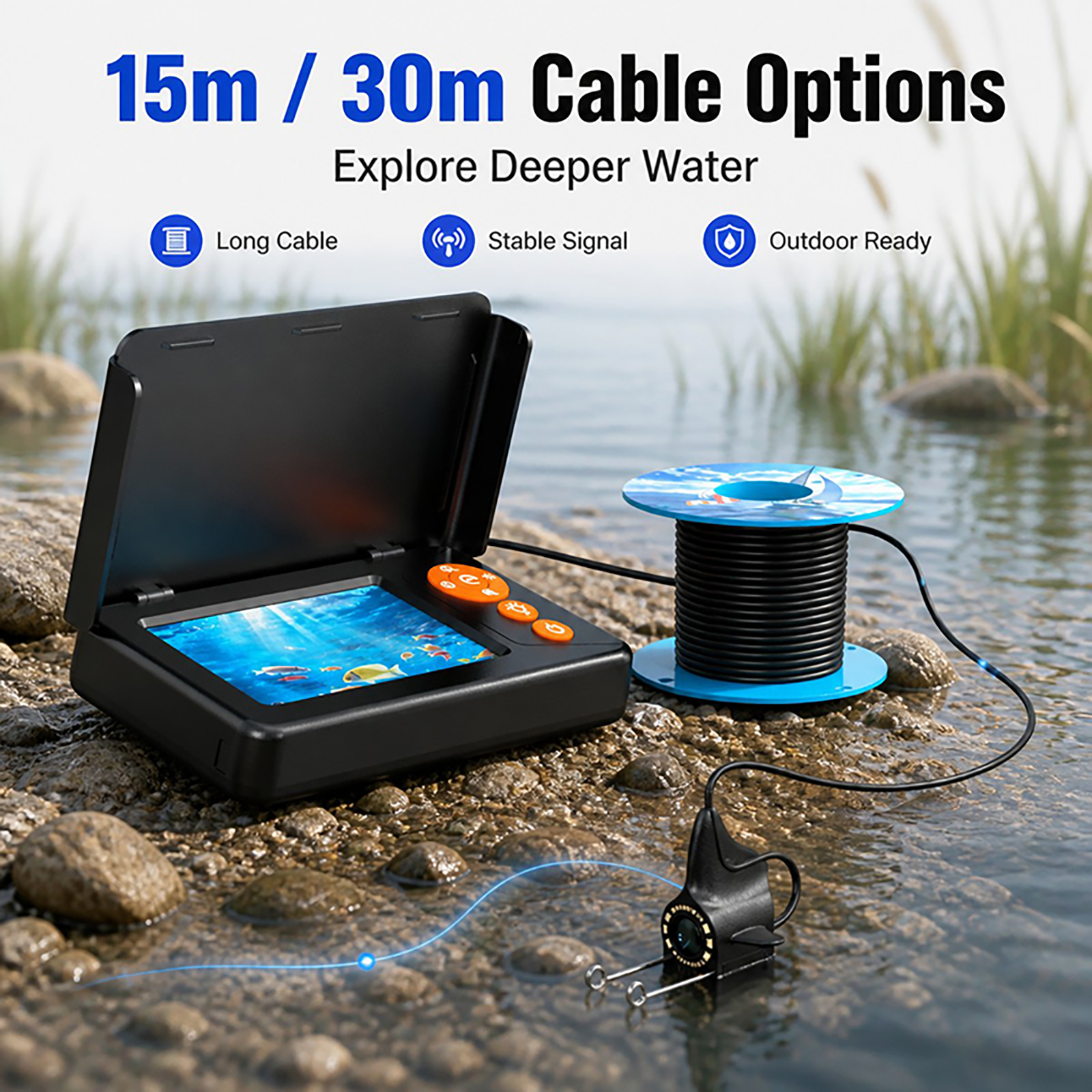 Fish Finder Portable - 1080P HD Underwater Camera Fish Finder