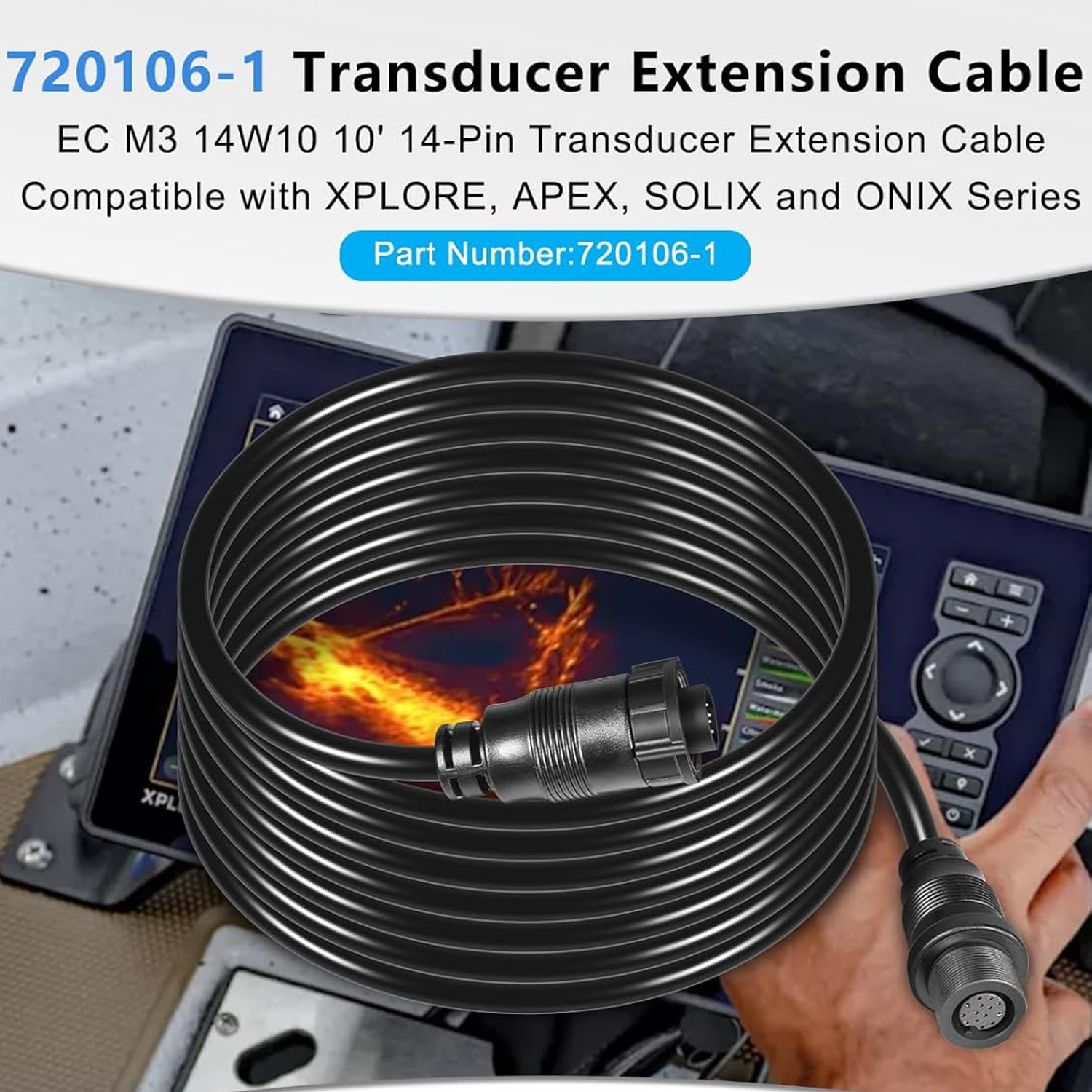 Transducer Extension Cable 10F - Fish Finder Transducer ulasan dan harga