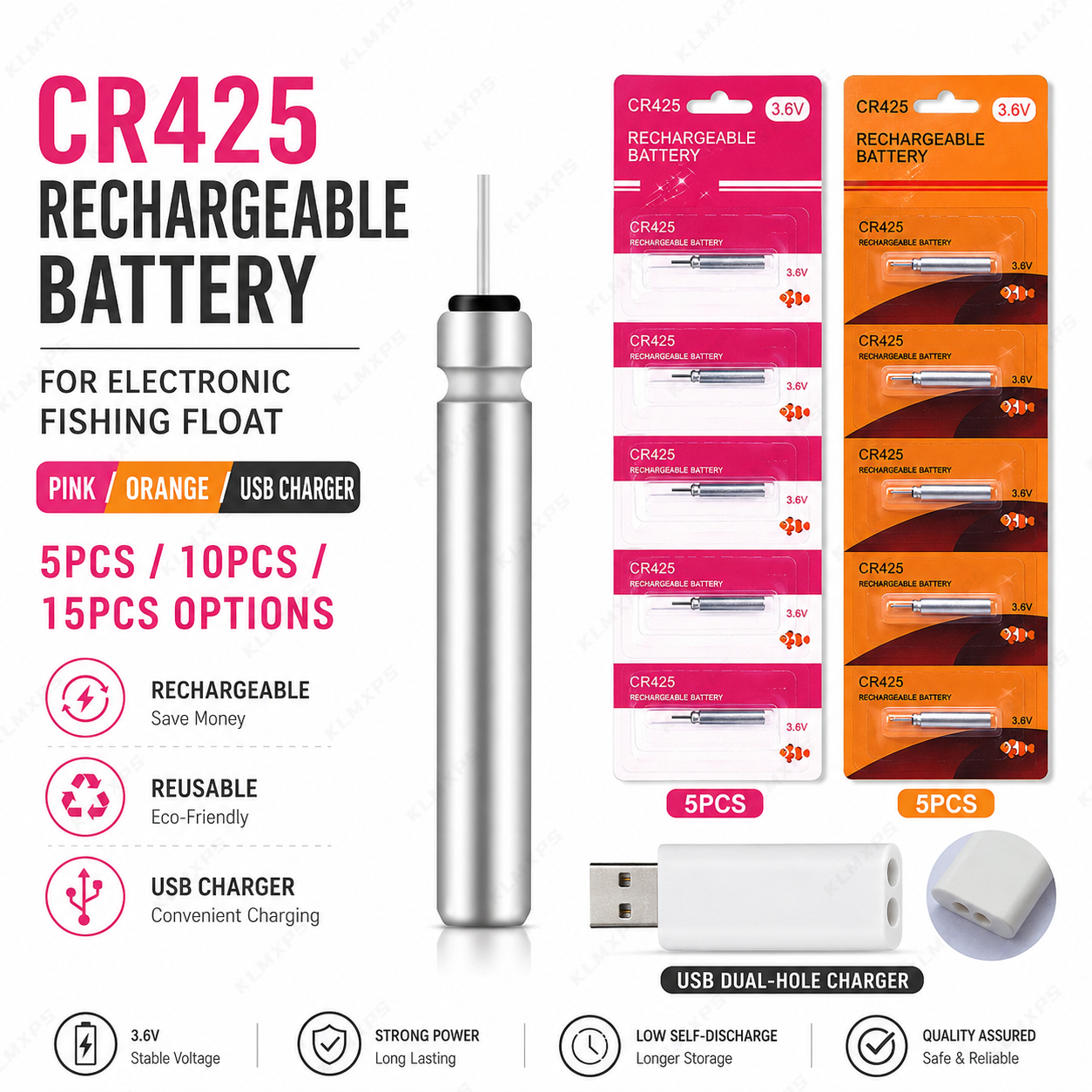 CR425 Rechargeable Battery for - Fish Finder Charger ulasan dan harga