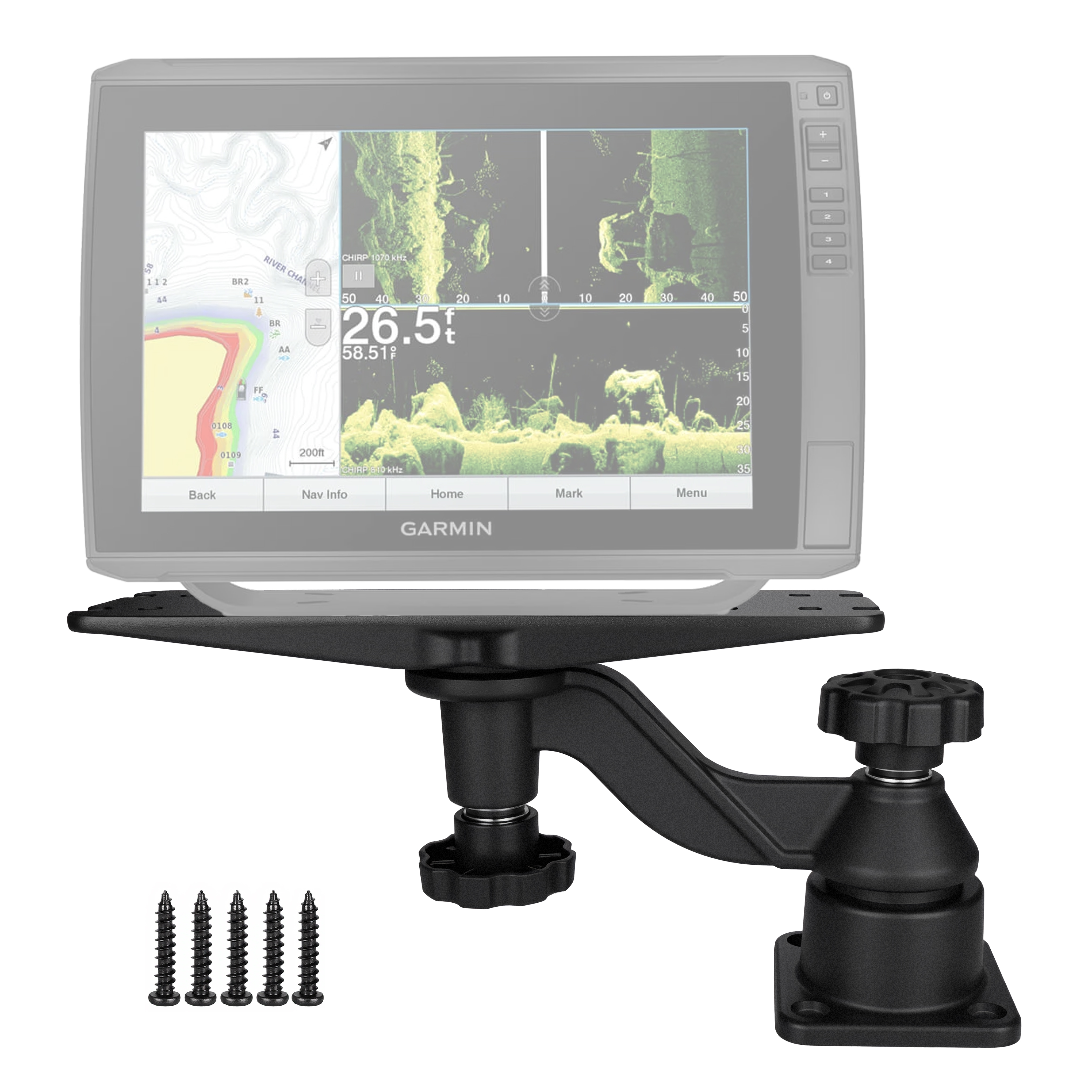 Heavy-Duty Vertical Base Mount - Fish Finder Mount ulasan dan harga
