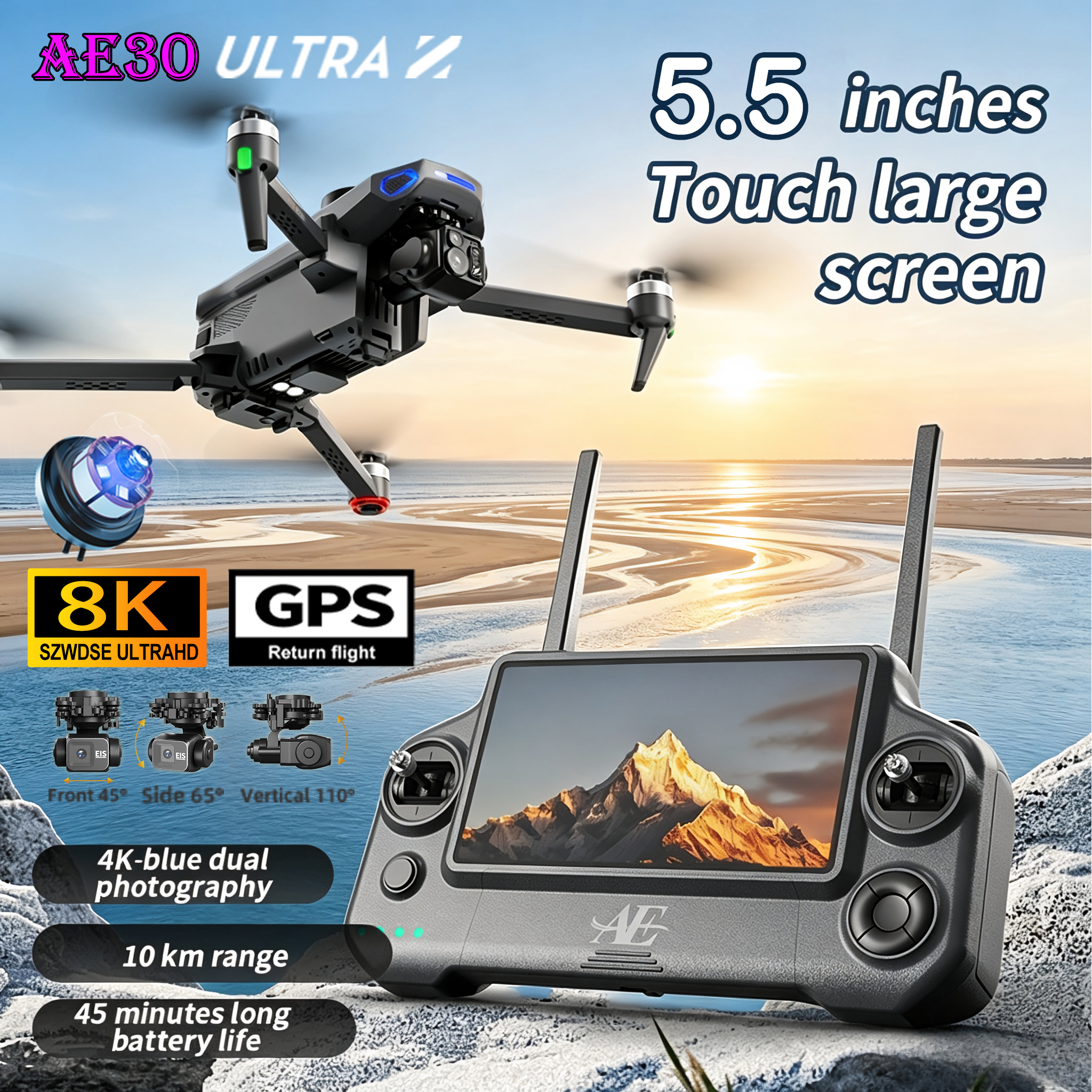 NEW AE30 Ultra GPS Drone 4K Pr - Fishing Gps ulasan dan harga